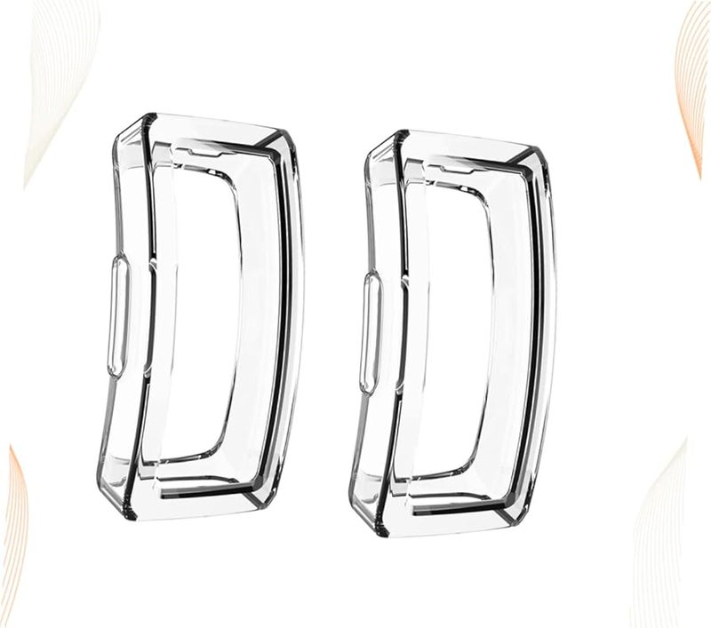 Fitbit Inspire HR TPU Protective Case 2 Pack Transparent White Shockproof Lightweight Cover - Image 3